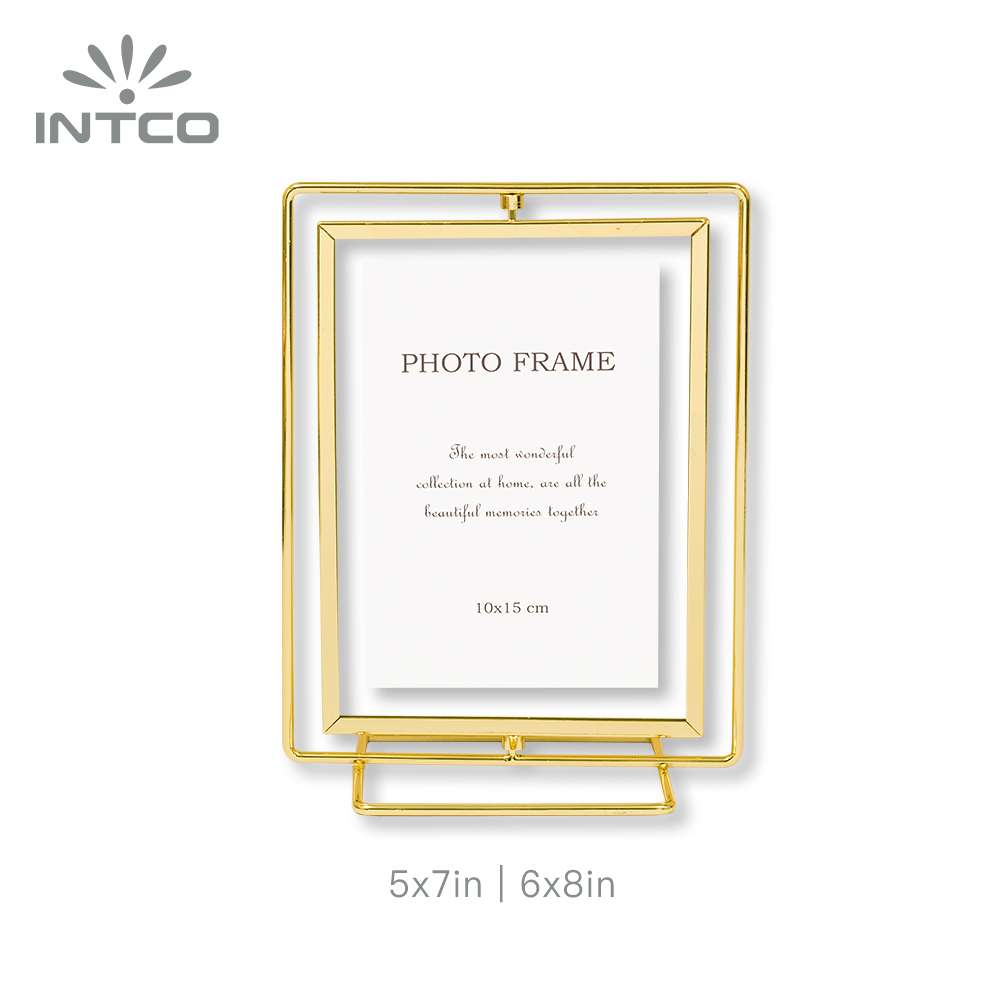 5x7in gold plated floating photo frame